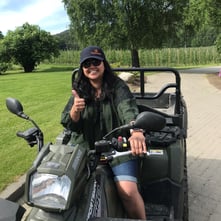 Vidhi riding an ATV